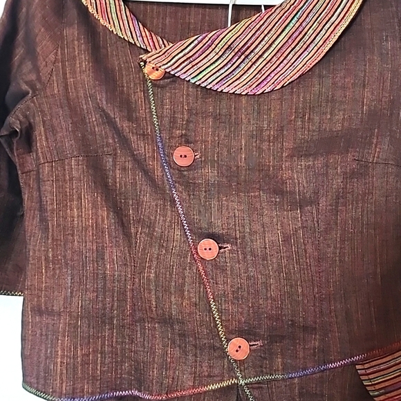 MY WAY Women's Brown, Linen/Cotton Pants Suit.  Size US 8. UK 12 - Picture 13 of 16